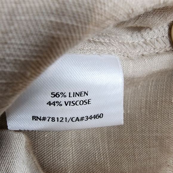 Eileen Fisher Pants Womens Medium Beige Tan Linen Blend 34x33 - Picture 9 of 9